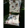 Chair cover with 2 laces, REMOVABLE COVER WITH ZIP....Measures 40x40..SHABBY HEART pattern..MADE IN ITALY...100% COTTON