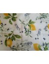 Nappe Rectangulaire en Coton Plastifié Design CITRON 100% Hydrofuge... Fabriquée en ITALIE.!!!!