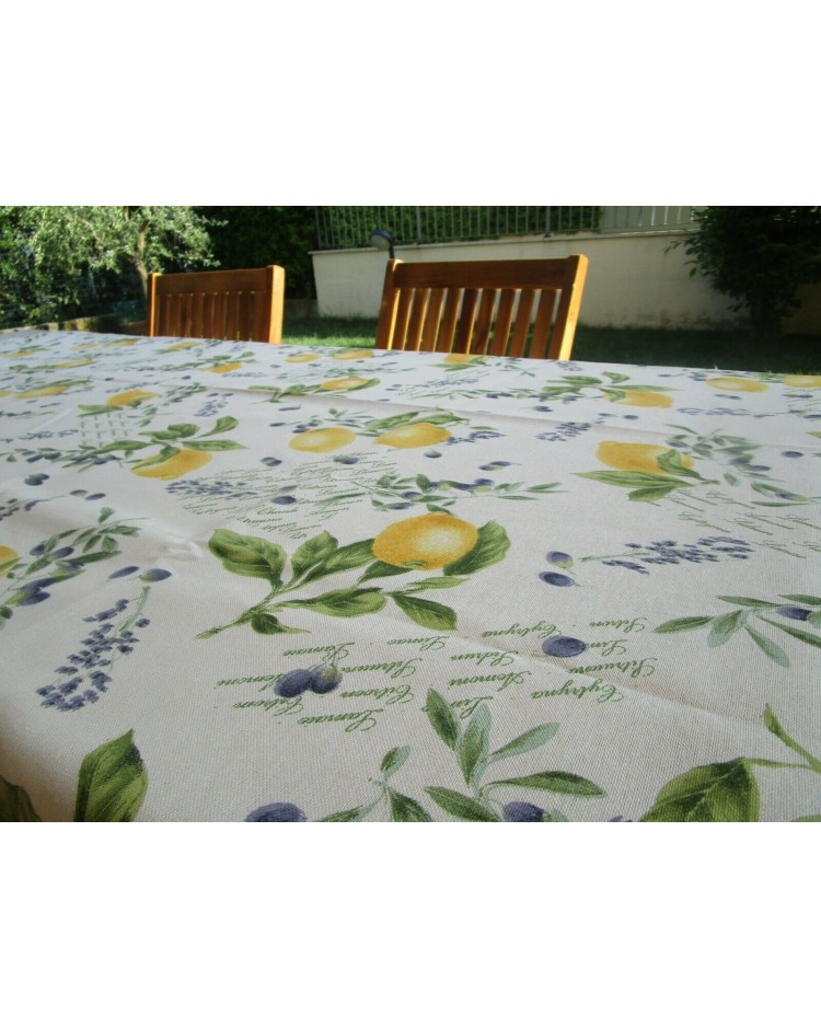 Rectangular Cotton Tablecloth with LEMON Pattern in All Sizes 100% Cotton.... MADE IN ITALY!!!!!