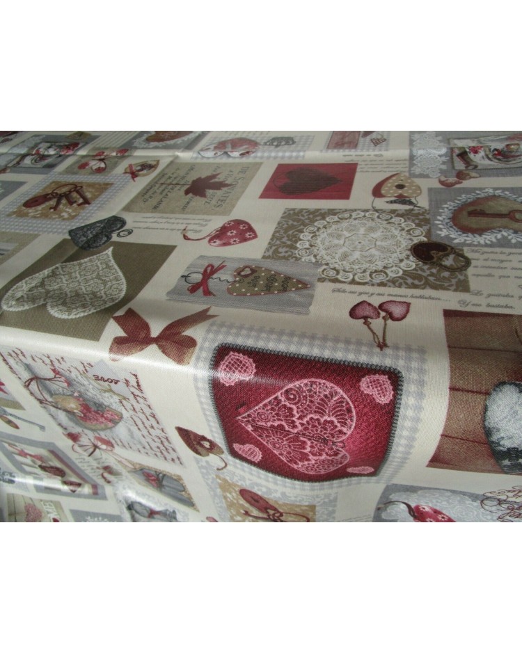 Rectangular Tablecloth in Plasticized Cotton SHABBY Design 100% Water-repellent.. Made in ITALY!!!!