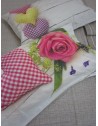 Parure de lit double en impression numérique ROSES ET COEURS 100% coton ITALIEN..!!!!
