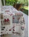 Housse de chaise avec 2 lacets, HOUSSE AMOVIBLE AVEC ZIP....Mesures 40x40..Motif SHABBY HEART..FABRIQUÉ EN ITALIE...100% COTON