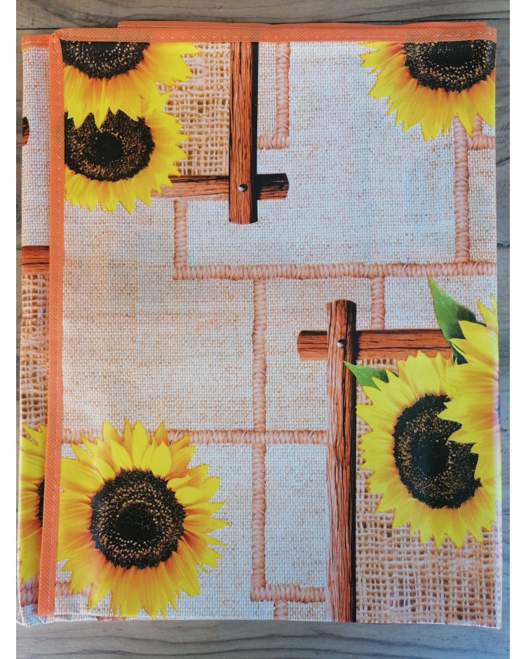 Nappe rectangulaire en plastique avec motif TOURNESOL dans toutes les tailles. FABRIQUÉE EN ITALIE..