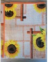 Rectangular Plastic Tablecloth with SUNFLOWER Pattern in all sizes..MADE IN ITALY..