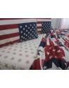 AMERICA Fantasy-Bettgarnitur. Einzelbett, Doppelbett, halbes Quadrat, 100 % Naturfaser-Baumwolle.