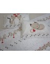 Parure de lit fantaisie KITTENS IN LOVE Couleur beige Simple-Double-Moitié Carré 100% Coton ...MADE IN ITALY!!!...