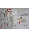 Parure de lit fantaisie KITTENS IN LOVE Couleur beige Simple-Double-Moitié Carré 100% Coton ...MADE IN ITALY!!!...