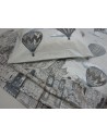 HOT AIR BALLOONS Fantasy bed set, Gray color Single-Double-Half Square 100% Cotton...MADE IN ITALY!!!..