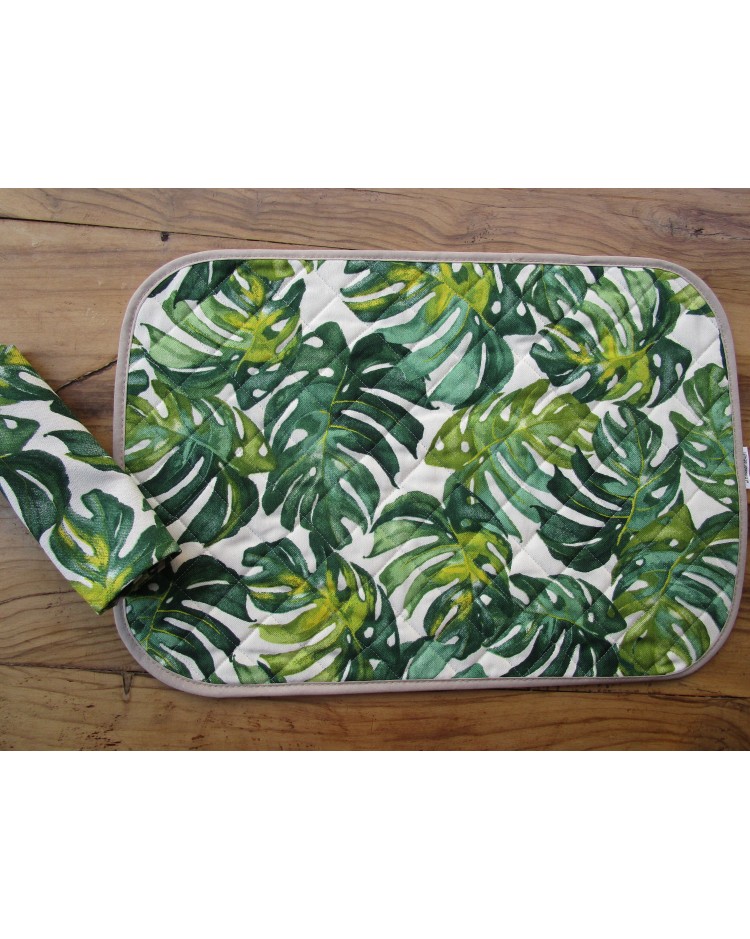 American Cotton Placemat with GREEN PALM LEAF Pattern Size: 50x35 100% Cotton.... MADE IN ITALY!!!!!