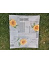 Tovaglia Rettangolare In Plastica Fantasia GIRASOLE Colore Grigio In Tutte le Misure ..MADE IN ITALY..