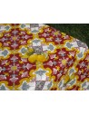 Tovaglia Rettangolare In Plastica Fantasia MAIOLICA Colore Rosso Misura:140x240 ..MADE IN ITALY..!!!!