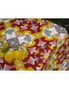 Rectangular Plastic Tablecloth MAIOLICA Pattern Red Color Size: 140x240 ..MADE IN ITALY..!!!!