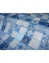 Rectangular Plastic Tablecloth with MAIOLICA Pattern, Light Blue Color..Size:140x240....140X180..MADE IN ITALY!!!!