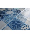 Nappe rectangulaire en plastique avec motif MAIOLICA, couleur bleu clair..Taille:140x240....140X180..MADE IN ITALY!!!!