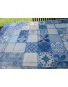 Rectangular Plastic Tablecloth with MAIOLICA Pattern, Light Blue Color..Size:140x240....140X180..MADE IN ITALY!!!!