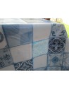 Rectangular Plastic Tablecloth with MAIOLICA Pattern, Light Blue Color..Size:140x240....140X180..MADE IN ITALY!!!!