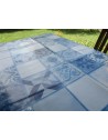 Rechteckige Tischdecke aus Kunststoff mit MAIOLICA-Muster, Farbe Hellblau. Größe: 140 x 240 ... 140 x 180. Hergestellt in