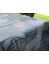 Nappe rectangulaire en plastique avec motif MAIOLICA, couleur bleu clair..Taille:140x240....140X180..MADE IN ITALY!!!!
