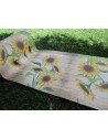 SONNENBLUME gemusterter Teppich am laufenden Meter aus wasserabweisendem Stoff... ....Euro 0,070 Cent pro Meter....HERGESTELLT