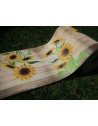SONNENBLUME gemusterter Teppich am laufenden Meter aus wasserabweisendem Stoff... ....Euro 0,070 Cent pro Meter....HERGESTELLT