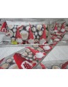GNOMO Patterned 100% Flannel Bed Set Color: Red Double-Single-Half Square....MADE IN ITALY!!!!!