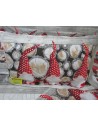 GNOMO Patterned 100% Flannel Bed Set Color: Red Double-Single-Half Square....MADE IN ITALY!!!!!