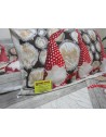 GNOMO Patterned 100% Flannel Bed Set Color: Red Double-Single-Half Square....MADE IN ITALY!!!!!