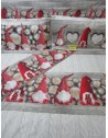GNOMO Patterned 100% Flannel Bed Set Color: Red Double-Single-Half Square....MADE IN ITALY!!!!!