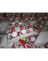 GNOMO Patterned 100% Flannel Bed Set Color: Red Double-Single-Half Square....MADE IN ITALY!!!!!