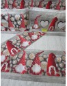 GNOMO Patterned 100% Flannel Bed Set Color: Red Double-Single-Half Square....MADE IN ITALY!!!!!