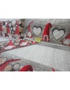 GNOMO Patterned 100% Flannel Bed Set Color: Red Double-Single-Half Square....MADE IN ITALY!!!!!