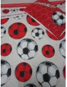 Bed set with FOOTBALL TEAMS pattern Red/Black color Single-Double-Half Square 100% Cotton ...MADE IN ITALY!!!..