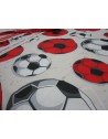 Bed set with FOOTBALL TEAMS pattern Red/Black color Single-Double-Half Square 100% Cotton ...MADE IN ITALY!!!..