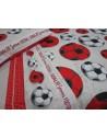 Bed set with FOOTBALL TEAMS pattern Red/Black color Single-Double-Half Square 100% Cotton ...MADE IN ITALY!!!..