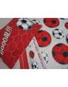 Bed set with FOOTBALL TEAMS pattern Red/Black color Single-Double-Half Square 100% Cotton ...MADE IN ITALY!!!..