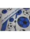 FOOTBALL TEAMS Fantasy-Bettwäsche-Set, Farbe: Schwarz/Hellblau, Einzelbett, Doppelbett, halbes Quadrat, 100 % Baumwolle ...