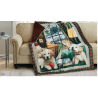 Karierte Decke aus sehr weicher und warmer Mikrofaser mit einfarbiger Rückseite, HUNDE-Design, Größe: 140 x 170