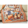 Plaid Blanket in Very Soft and Warm Microfibre With Solid Color Backing BEARS Design Size: 140x170