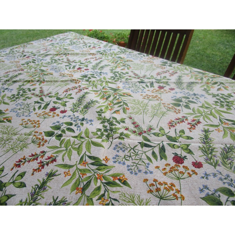 Tovaglia Rettangolare in Cotone Fantasia ERBOLARIO FIORI COLORATI  In Tutte Le Misure 100% Cotone.... MADE IN ITALY!!!!!