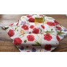 Chair cover with flaps and internal lacing, size 40x40, RED TULIPS AND COLORED FLOWERS design... MADE IN ITALY
