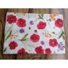 Housse de chaise avec rabats et laçage interne, taille 40x40, design TULIPES ROUGES ET FLEURS COULÉES... FABRIQUÉE EN ITALIE