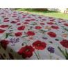 Nappe rectangulaire en coton avec motif coquelicots colorés dans toutes les tailles 100% coton.... FABRIQUÉE EN ITALIE !!!!!