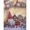 Housse de couette + taies d'oreiller en impression numérique 100% coton design GNOME CHRISTMAS ELF..Simple..Demi carré