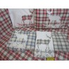 Copripiumino Matrimoniale Sacco+2Federe 100% In Flanella  Disegno TARTAN CERVO ....Colori:Beige-Azzurro-Rosso..MADE IN ITALY!!!