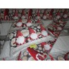 Doppelbett-Bettbezug + Kissenbezüge, 100 % Flanell, Motiv: Roter Zwerg....HERGESTELLT IN ITALIEN!!!
