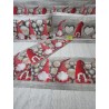 Doppelbett-Bettbezug + Kissenbezüge, 100 % Flanell, Motiv: Roter Zwerg....HERGESTELLT IN ITALIEN!!!