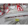 Doppelbett-Bettbezug + Kissenbezüge, 100 % Flanell, Motiv: Roter Zwerg....HERGESTELLT IN ITALIEN!!!