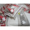Doppelbett-Bettbezug + Kissenbezüge, 100 % Flanell, Motiv: Roter Zwerg....HERGESTELLT IN ITALIEN!!!