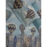 Bettbezug-Set Sack + Kissenbezüge, 100 % Baumwolle, Heißluftballon-Design. Farben: Hellblau + Grau + Orange.... HERGESTELLT IN
