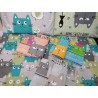 Housse de couette + taies d'oreiller 100% coton design CHATONS COULEURS..Couleurs Gris+Vert+Multicolore+Orange....FABRIQUÉ EN